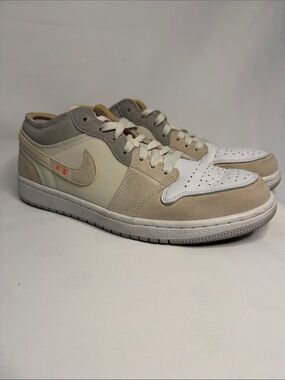 Nike woman’s Low-Top Sneakers — White & Beige with Orange Accent